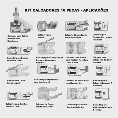 Kit Calcadores Para M Quinas De Costura Dom Sticas Singer Janome