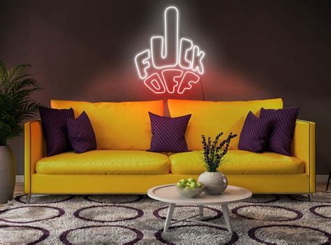 Fuck Off Neon Sign Fuck Off Led Sign Middle Finger Neon Etsy