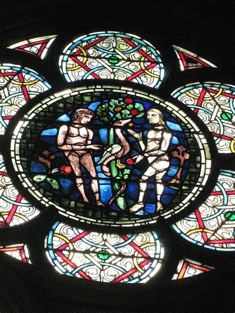 Notre Dame Paris France Stained Glass Adam And Eve Garden Of Eden