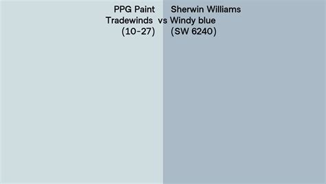 PPG Paint Tradewinds 10 27 Vs Sherwin Williams Windy Blue SW 6240