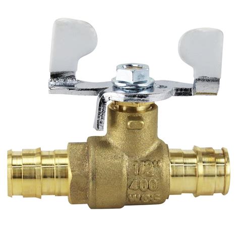 Apollo 1 2 In Brass PEX A Barb Ball Valve With Tee Handle EPXV12T