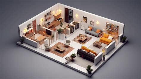 Stunning D Isometric Living Room With Open Interior A Masterpiece Of