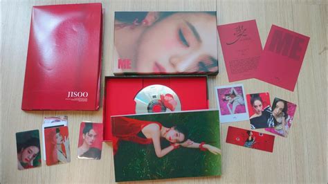 Jisoo Me Red Ver Yg Pob First Single Album Unboxing Youtube