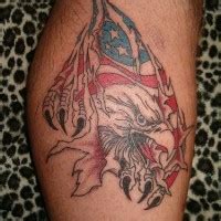 Usa Flag And Eagle With Skin Rip Tattoo Tattooimages Biz