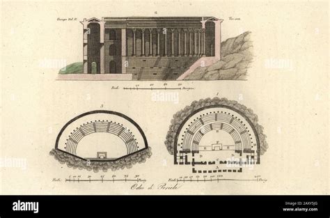 Plans And Section Of The Odeon Of Athens Or Odeon Of Pericles In Athens