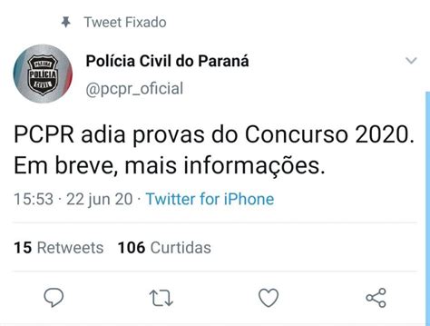 Provas Do Concurso Pc Pr S O Adiadas Confira No Site