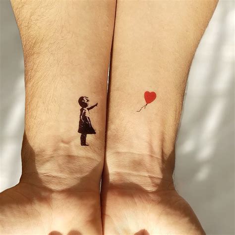 Banksy S Balloon Girl Temporary Tattoo Set Of 3 Etsy