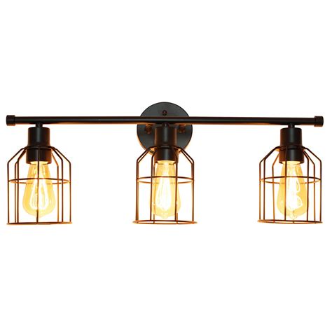 3 Light Industrial Wired Vanity Light In Matte Black By Lalia Home