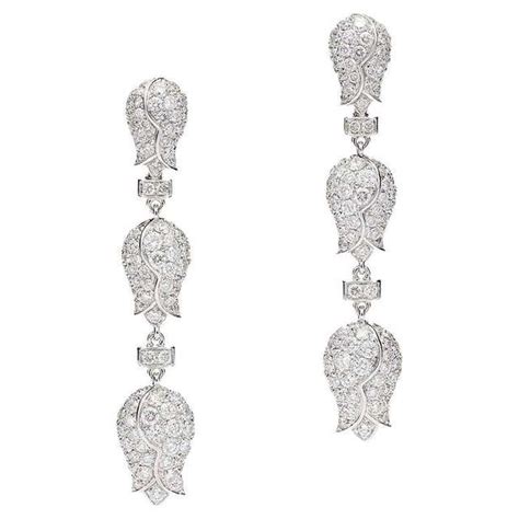 Impressive Antique Rose Cut Pear Shape Diamond Flower Earrings Pendant For Sale At 1stdibs