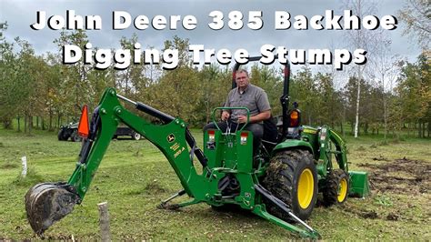 Digging Out Tree Stumps Wjd 385a Backhoe On 3039r Compact Tractor 3