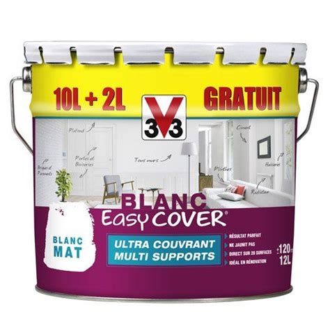 Peinture Blanche Mur Plafond Et Boiserie Easy Cover V33 Mat 12 L