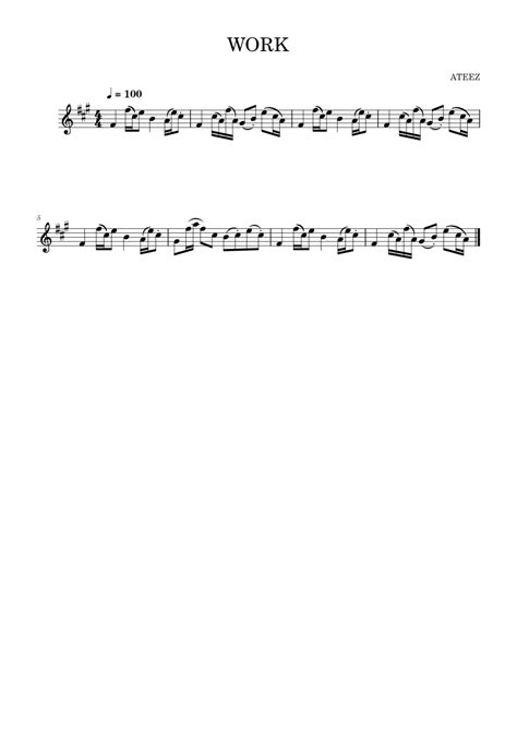 Work Ateez Sheet Music For Clarinet Bass Solo