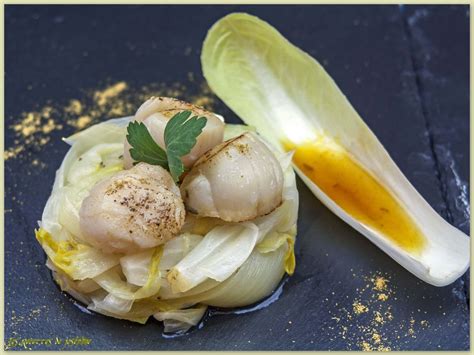 Noix De Saint Jacques Sauce L Orange Et Endives Confites Recette