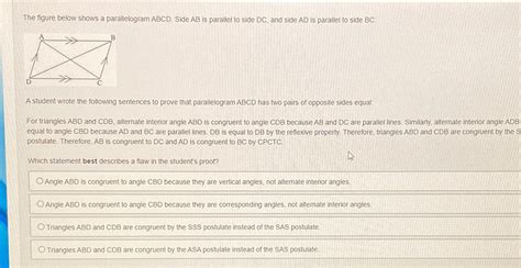 Solved The Figure Below Shows A Parallelogram Abcd Side Ab Is