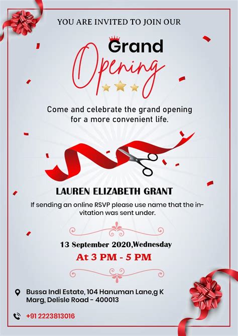 Grand Opening Ceremony Invitation A4 Template