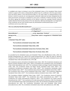 Fillable Online Nitsikkim Ac Form Of Caste Certificate For Sc St Ongc