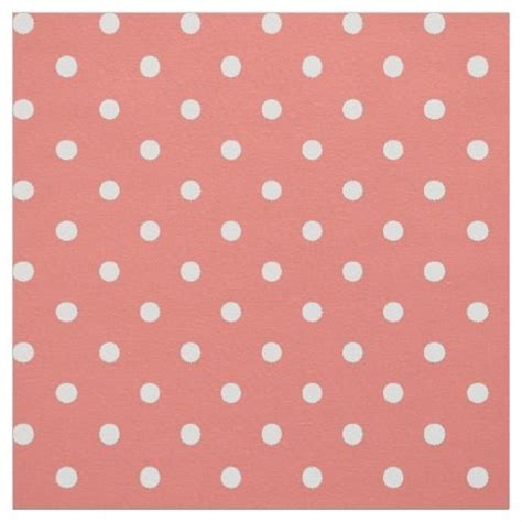 White And Coral Pink Polka Dot Pattern Fabric Pink Polka Dots Polka