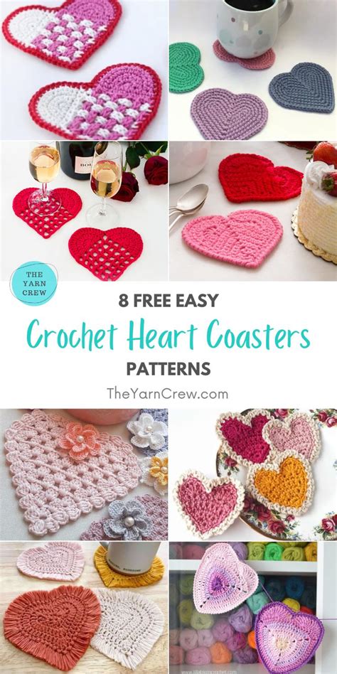 8 Free Easy Crochet Heart Coaster Patterns The Yarn Crew