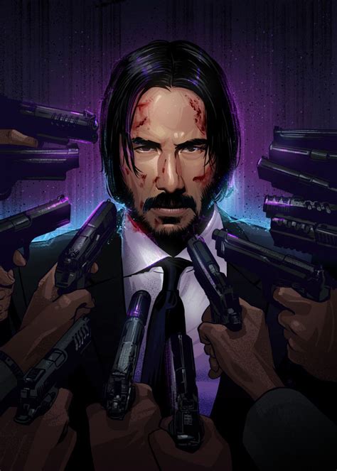 John Wick Poster By Nikita Abakumov Displate In 2021 Keanu Reeves