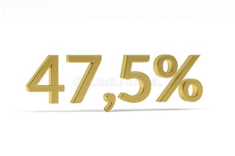 Dígito De Oro Cuarenta Y Siete Punto Cinco Con Signo De Porcentaje 47 5