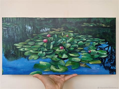 Картина Пруд с кувшинками, заросший пруд, водяные лилии картина 25/50 в ...