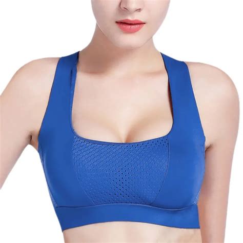 Women Running Yoga Shockproof Fitness Halter Criss Cross Backless Crop