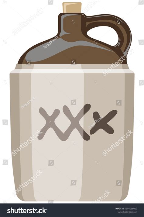 A Vector Illustration Of A Vintage Moonshine Jug Royalty Free Stock