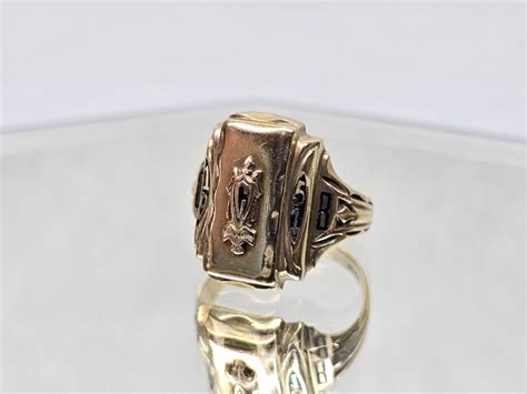 Herff Jones Hj K Gold Signet Class Ring Size Gem