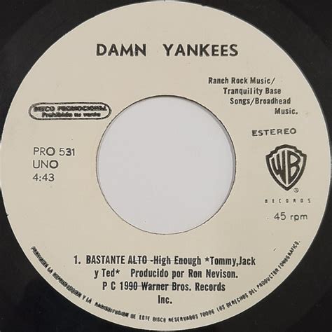 Damn Yankees – Bastante Alto = High Enough (1990, Vinyl) - Discogs