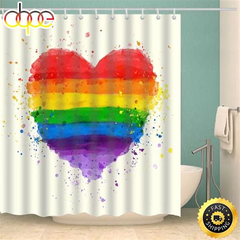 Valentines Day Lgbt Pride Shower Curtains Valentine Heart Lgbt