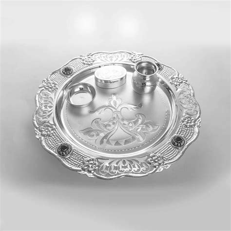 Pure Silver Pooja Thali Set At Rs 85 Gram Silver Pooja Articles In