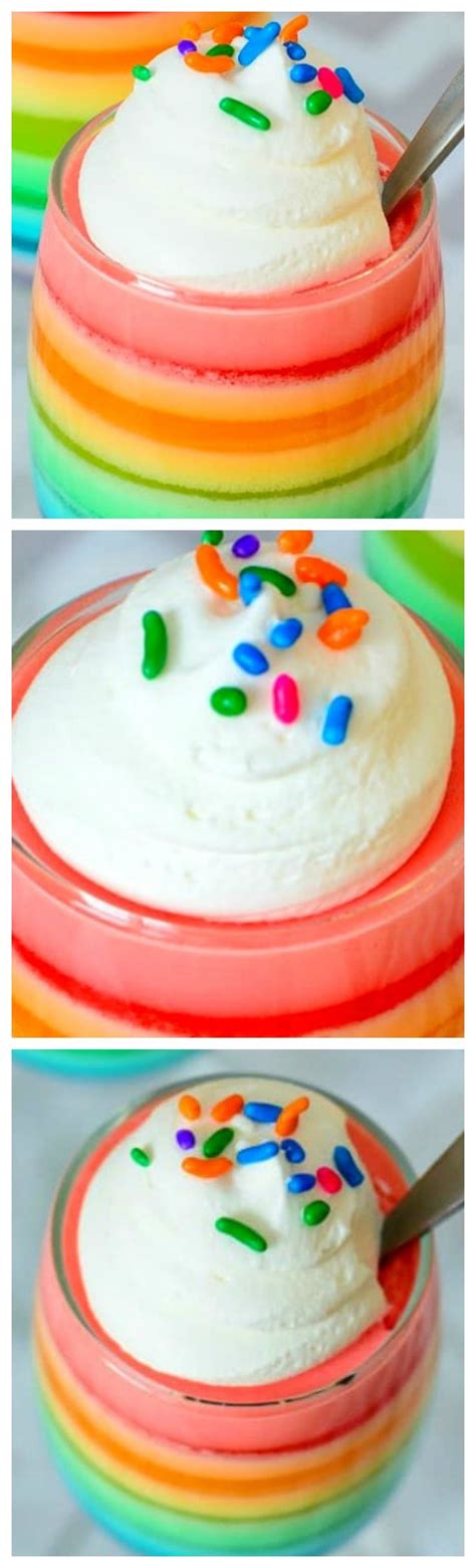 Rainbow Jello Parfait Easy 2 Ingredient Recipe Perfect For