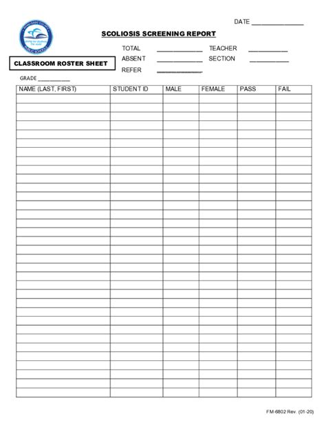 Fillable Online Scoliosis Screening Form Pdf Fax Email Print PdfFiller