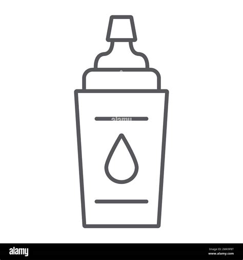 Sports Bottle Thin Line Icon Fitness And Drink Water Bottle Sign