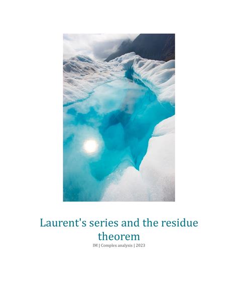 Deret Laurent Dan Teorema Residu Laurent S Series And The Residue