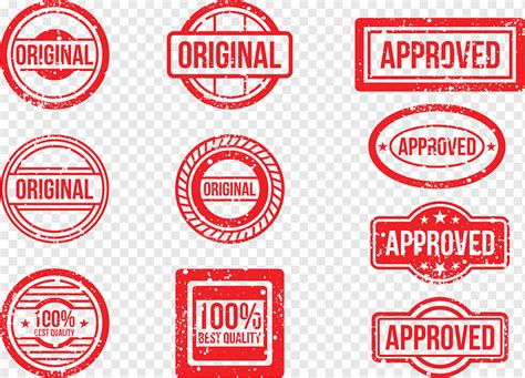 Red Grunge Stempel Original Approved 100 Best Quality Stamp Png