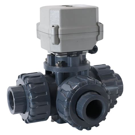 1 12 Dn40 Five Wires Control Electric Ball Valveac110 230v 3 Way Pvc Motorized Ball Valve