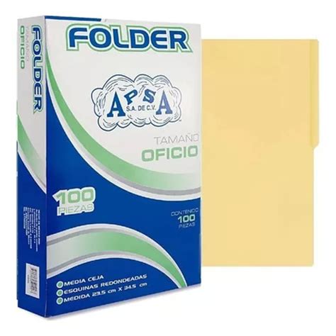 Folder Tamaño Oficio Color Crema Paquete Con 100 Piezas Apsa Envío gratis