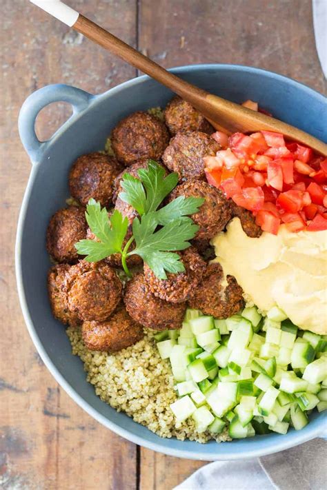 Vegan Quinoa Falafel Bowl Green Healthy Cooking