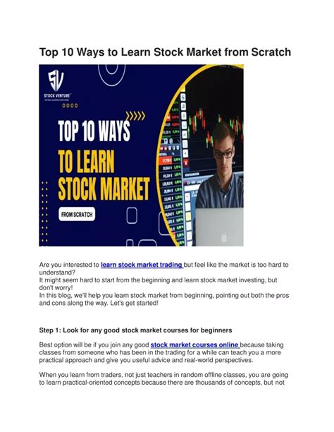 Ppt Top 10 Ways To Learn Stock Market From Scratch Powerpoint