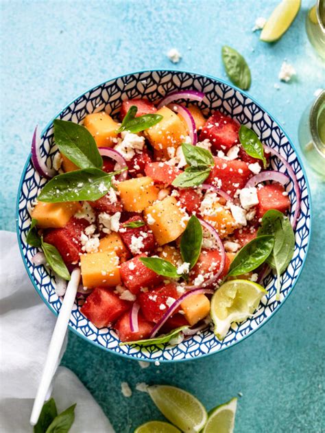 Melon Salad With Feta Fork In The Kitchen