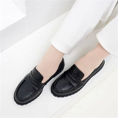 Jual Niel Sepatu Docmart Wanita Loafer Luna Synthetic Croco Black