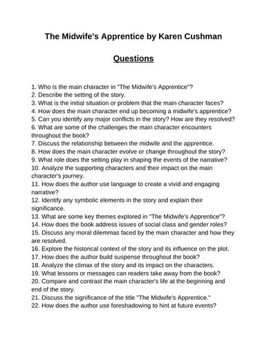 The Midwife S Apprentice Reading Comprehension Questions Multiple Choice Questions Teaching