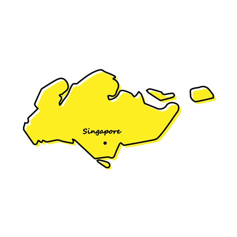 Simple outline map of Singapore with capital location 21847658 Vector