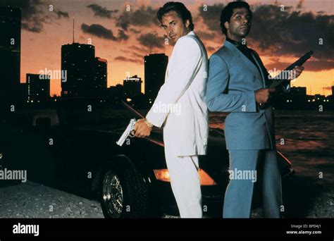 Don Johnson And Philip Michael Thomas Miami Vice 1988 Stock Photo