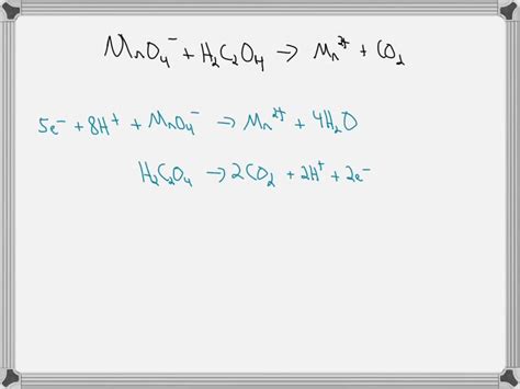 Solved The Reaction Of Mno With Oxalic Acid H C O In Acidic