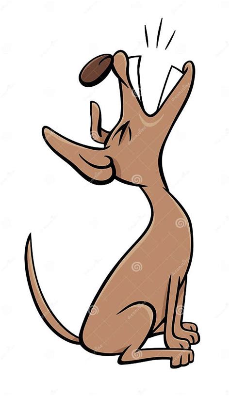 Barking Or Howling Dog Cartoon Character Stock Vector Illustration Of