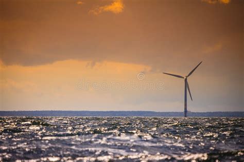 Wind Turbines Farm In Baltic Sea Denmark Stock Image Image Of