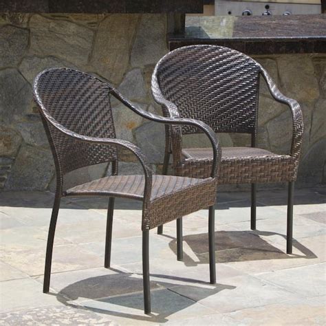 Noble House Sunset Multi Brown Tight Weave Faux Rattan Outdoor Dining