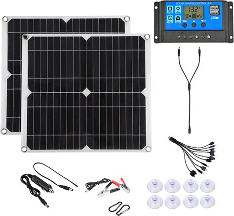 Phasfbj W Solar Panel Kit With Mppt Solar Charge Controller Volt